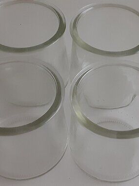 (4) small clear glass jars  - NOT FOR FOOD" approx.  6oz each.